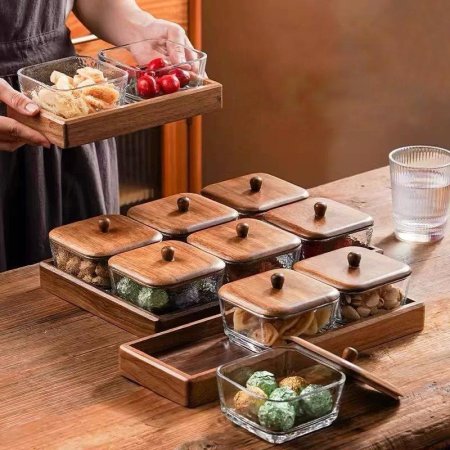 علب حلا مقسم خشب